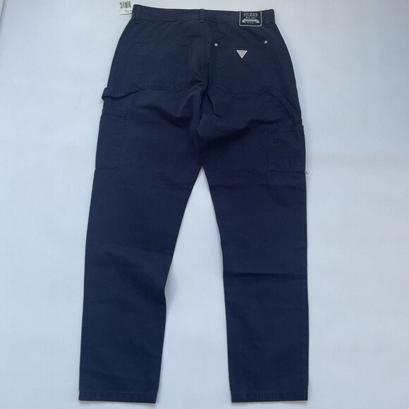 Guess Men’s Regular Tapered Carpenter Pants Relax Fit In Navy Blue Size 31 - Picture 8 of 12